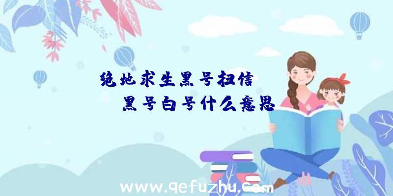 「绝地求生黑号扫信」|pubg黑号白号什么意思